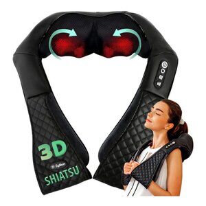 NEW Zyllion Shiatsu Neck and Back Massager with Heat, Rechargeable